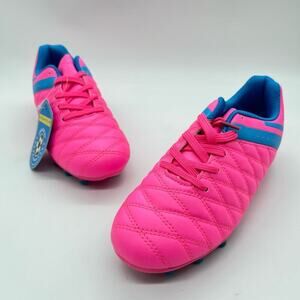 Brooman Cleats Girls 3.5‎ Pink Soccer Outdoor Firm Football Shoes NEW